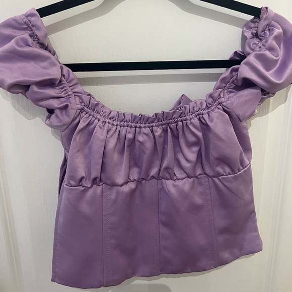 I AM GIA lilac satin corset style top - Picture 3 of 4